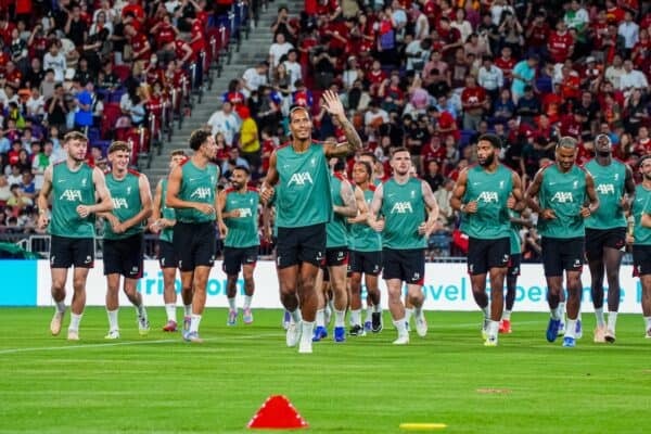 HONG KONG - Thursday, July 24, 2025: Liverpool's captain Virgil van Dijk during a training session at the Kai Tak Stadium in Hong Kong ahead of the Hong Kong Football Festival 2025 pre-season tournament, on Day Four of the club's Asia Tour. (Photo by Hong Kong Festival of Football)