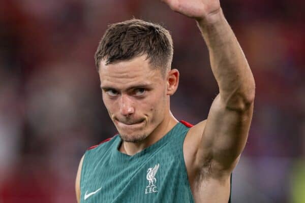 HONG KONG - Thursday, July 24, 2025: Liverpool's Florian Wirtz during a training session at the Kai Tak Stadium in Hong Kong ahead of the Hong Kong Football Festival 2025 pre-season tournament, on Day Four of the club's Asia Tour. (Photo by David Rawcliffe/Propaganda)