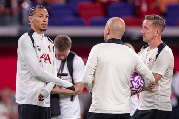 HONG KONG - Thursday, July 24, 2025: Liverpool's xxxx during a training session at the Kai Tak Stadium in Hong Kong ahead of the Hong Kong Football Festival 2025 pre-season tournament, on Day Four of the club's Asia Tour. (Photo by David Rawcliffe/Propaganda)
