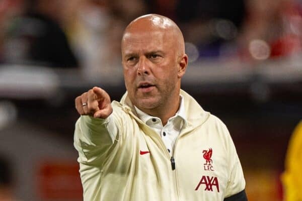 HONG KONG - Saturday, July 26, 2025: Liverpool's head coach Arne Slot during the Hong Kong Football Festival 2025 pre-season match against AC Milan at the Kai Tak Stadium in Hong Kong on Day Six of the club's Asia Tour. (Photo by David Rawcliffe/Propaganda)