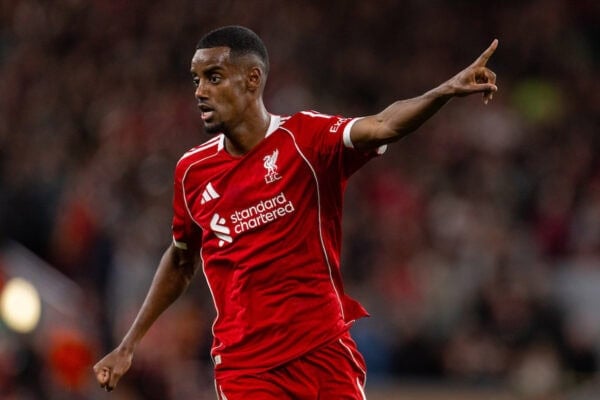 LIVERPOOL, ENGLAND - Wednesday, September 17, 2025: Liverpool's new signing Alexander Isak during the UEFA Champions League match between Liverpool FC and Atletico Madrid FC at Anfield. (Photo by David Rawcliffe/Propaganda)