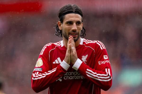 LIVERPOOL, ENGLAND - Saturday, September 20, 2025: Liverpool's Dominik Szoboszlai during the FA Premier League match between Liverpool FC and Everton FC at Anfield. The 247th Merseyside Derby. (Photo by David Rawcliffe/Propaganda)