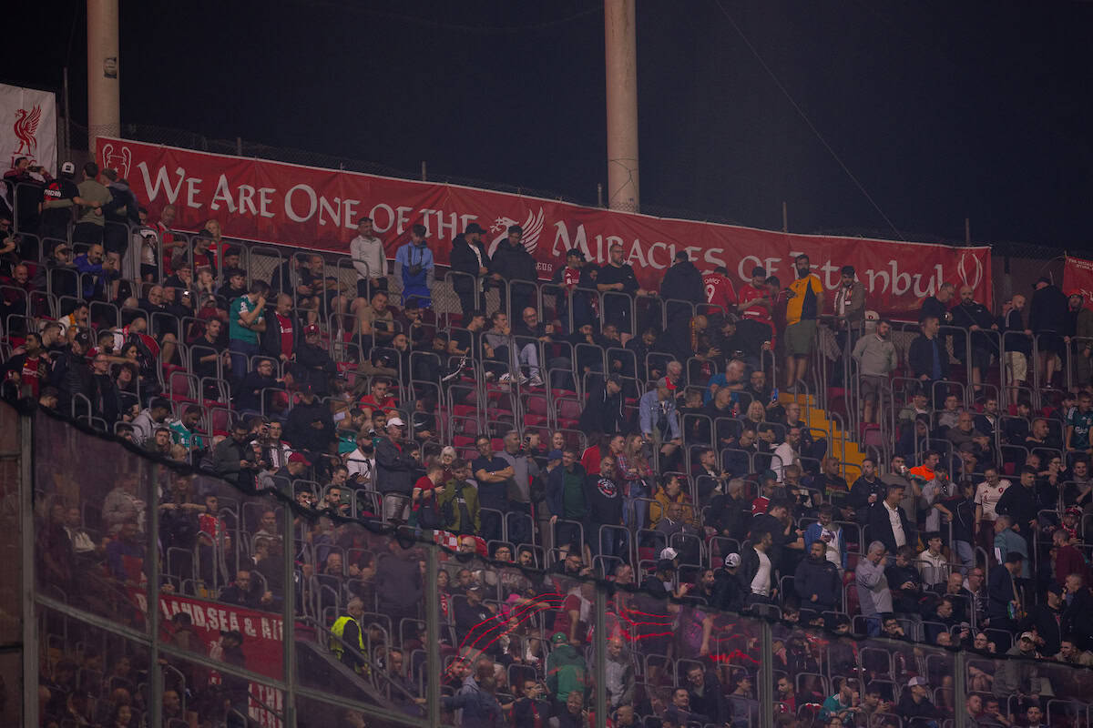 ISTANBUL, TURKEY - Tuesday, September 30, 2025: Liverpool travelling supporters before the UEFA Champions League match between Galatasaray A.?. and Liverpool FC at the Ali Sami Yen Stadium. (Photo by David Rawcliffe/Propaganda)