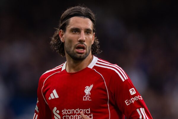 LONDON, ENGLAND - Saturday, October 4, 2025: Liverpool's Dominik Szoboszlai during the FA Premier League match between Chelsea FC and Liverpool FC at Stamford Bridge. (Photo by David Rawcliffe/Propaganda)
