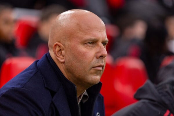LIVERPOOL, ENGLAND - Sunday, October 19, 2025: Liverpool's head coach Arne Slot before the FA Premier League match between Liverpool FC and Manchester United FC at Anfield. (Photo by David Rawcliffe/Propaganda)