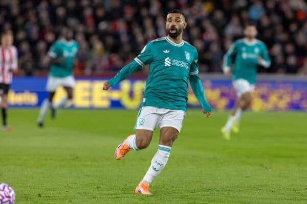 LONDON, ENGLAND - Saturday, October 24, 2025: Liverpool's Mohamed Salah during the FA Premier League match between Brentford FC and Liverpool FC at the Brentford Community Stadium. (Photo by David Rawcliffe/Propaganda)