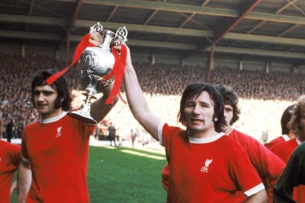  Brian Hall, Larry LLoyd, Tommy Smith, Alec Lindsay and Ray Clemence all Liverpool, 1973 ( Peter Robinson/EMPICS Sport)