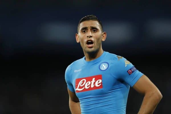 Faouzi Ghoulam of SSC Napoli during the UEFA Champions League round of 16 match between SSC Napoli and Real Madrid on March 07, 2017 at the Stadio San Paolo in Naples, Italy (VI Images/PA Images)