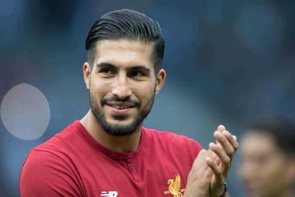 Liverpool's Emre Can, photographed at the international club friendly soccer match between Hertha BSC and FC Liverpool in the Olympia Stadium in Berlin, Germany, 29 July 2017. Photo: Soeren Stache/dpa