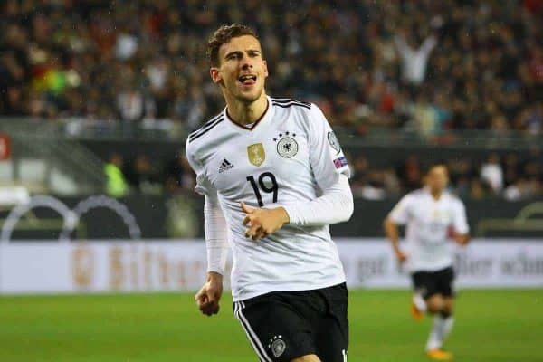 celebrate the goal, Torjubel zum 1:0 von Leon Goretzka (Deutschland Germany) - 08.10.2017: Deutschland vs. Asabaidschan, WM-Qualifikation Spiel 10, Betzenberg Kaiserslautern (Marc Schueler/Imago/PA Images)