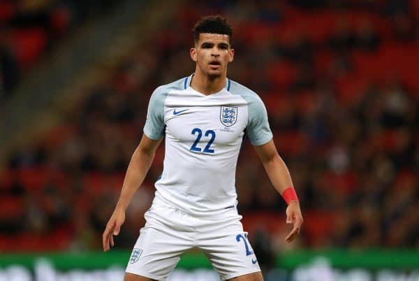 England's Dominic Solanke during the Bobby Moore Fund International match at Wembley Stadium, London.