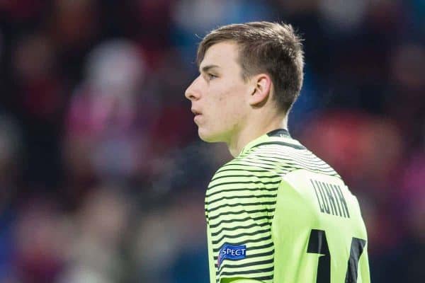 171123 Zorja Luhansks malvakt Andriy Lunin under fotbollsmatchen i Europa League mellan ÷stersund och Zorja Luhansk den 23 november 2017 i ÷stersund. PUBLICATIONxNOTxINxDENxNORxSWExFINxAUT.