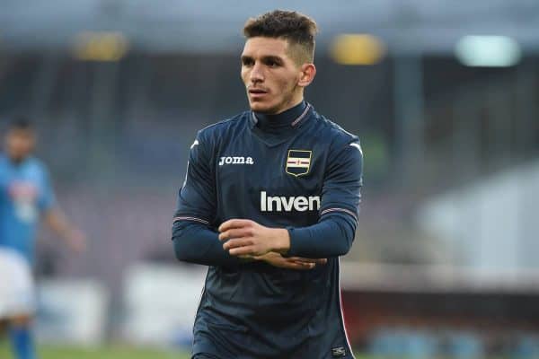 Lucas Torreira of U.C. Sampdoria during the Serie A TIM match between SSC Napoli and UC Sampdoria at Stadio San Paolo Naples Italy on 23 December 2017. (Photo Franco Romano)