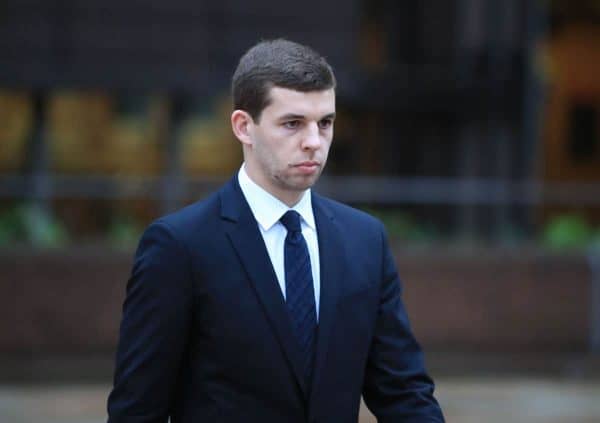 Liverpool FC player Jon Flanagan leaving at Liverpool Magistrates' Court where he has pleaded guilty to assaulting his girlfriend, Rachael Wall. PRESS ASSOCIATION Photo. Picture date: Tuesday January 2, 2018. Flanagan, 25, was charged following an incident on Duke Street in Liverpool city centre around 3.20am on Friday December 22. See PA story COURTS Flanagan. Photo credit should read: Peter Byrne/PA Wire