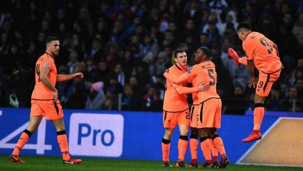 Roberto Firmino kung fu celebration, Liverpool Porto.(Xinhua/Zhang Liyun)