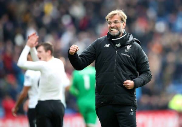 Liverpool manager Jurgen Klopp celebrates after the Premier League match at Selhurst Park, London. ( Adam Davy/PA Wire/PA Images)