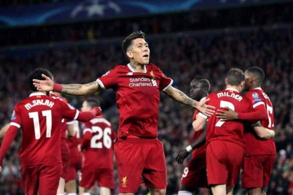 Liverpool's Roberto Firmino celebrates scoring his side's fifth goal of the game (Martin Rickett/EMPICS Sport)