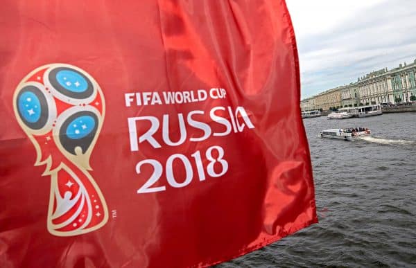 FIFA World Cup Russia 2018 flag (Alexander Demianchuk/Tass/PA Images)