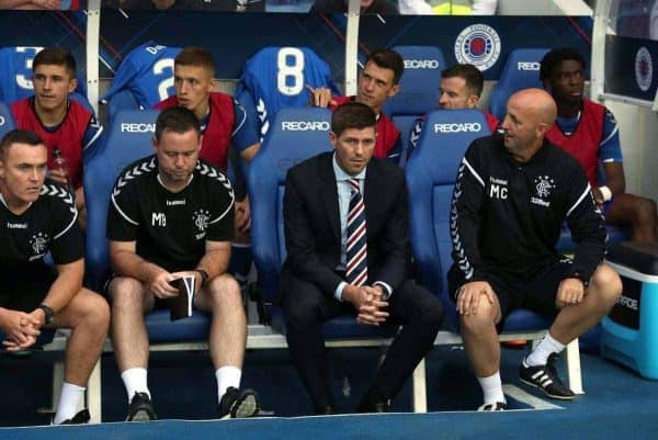 Rangers manager Steven Gerrard during the Europa League, Qualifying Round One, First Leg match at Ibrox, Glasgow. PRESS ASSOCIATION Photo. Picture date: Thursday July 12, 2018. See PA story SOCCER Rangers. Photo credit should read: Andrew Milligan/PA Wire