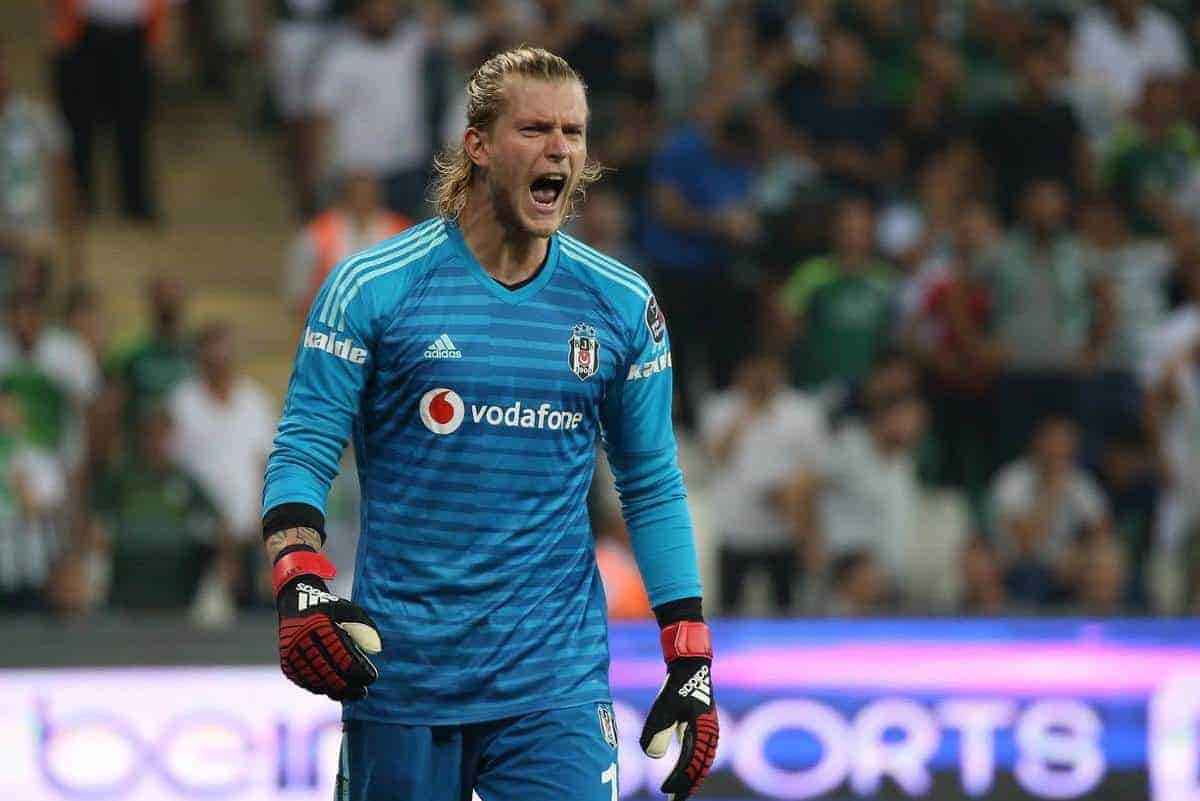 Goalkeeper Loris Karius of Besiktas during the Turkish Superlig Match between Bursaspor and Besiktas at Buyuksehir Belediye Stadium in Bursa , Turkey on September 02 , 2018 (Seskimphoto/Imago/PA Images)