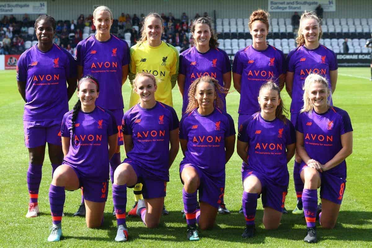 Liverpool FC Women Team during Women's Super League One match between Arsenal and Liverpool FC Women at Boredom Wood in Boredom Wood, England on September 9, 2018. (Photo by Action Foto Sport/NurPhoto/Sipa USA)