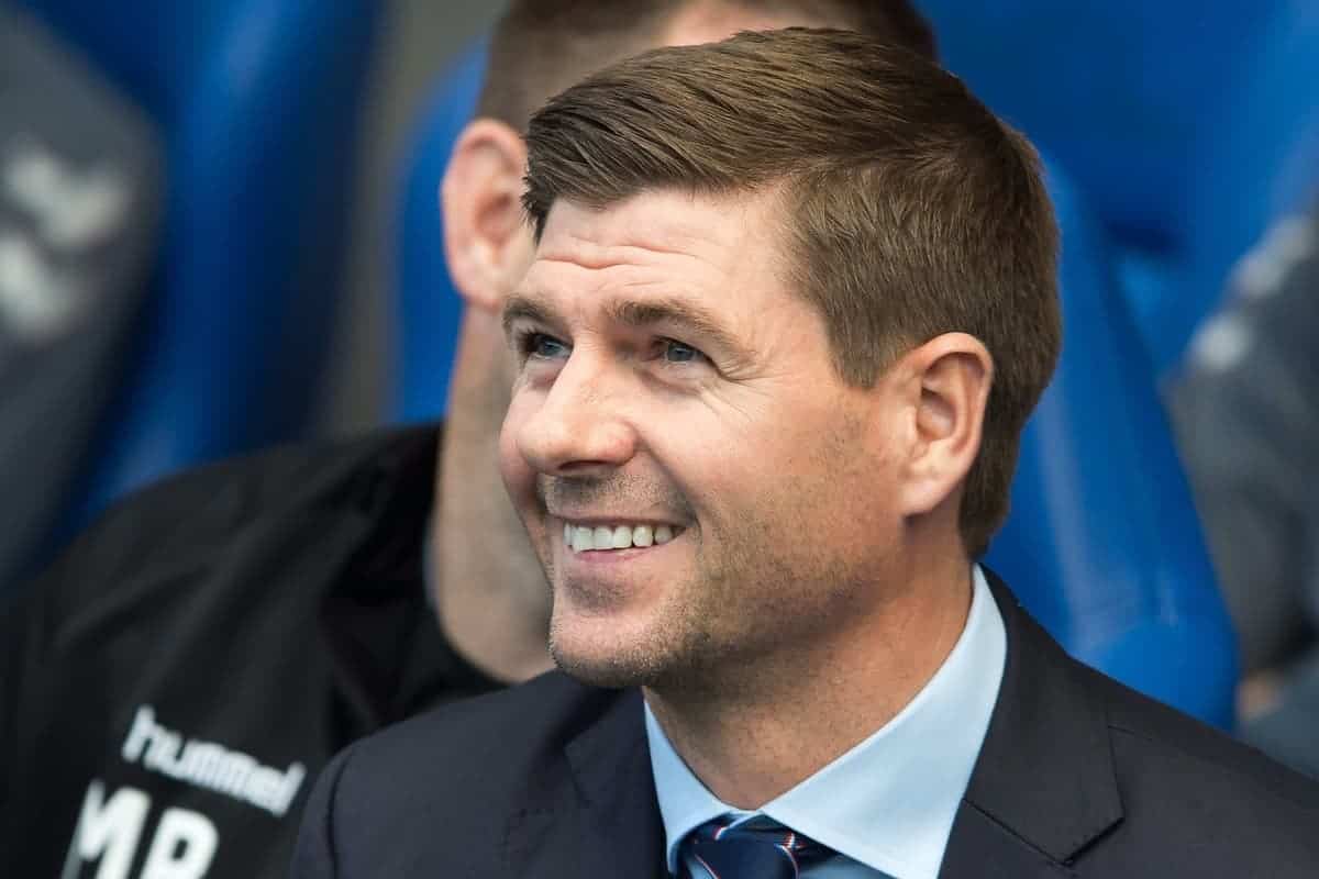 Rangers manager Steven Gerrard before the Ladbrokes Scottish Premiership match at Ibrox Stadium, Glasgow. PRESS ASSOCIATION Photo. Picture date: Sunday September 23, 2018. See PA story SOCCER Rangers. Photo credit should read: Ian Rutherford/PA Wire. EDITORIAL USE ONLY