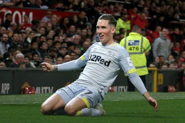 Derby County's Harry Wilson celebrates scoring his side's first goal of the game (Richard Sellers/EMPICS Sport)