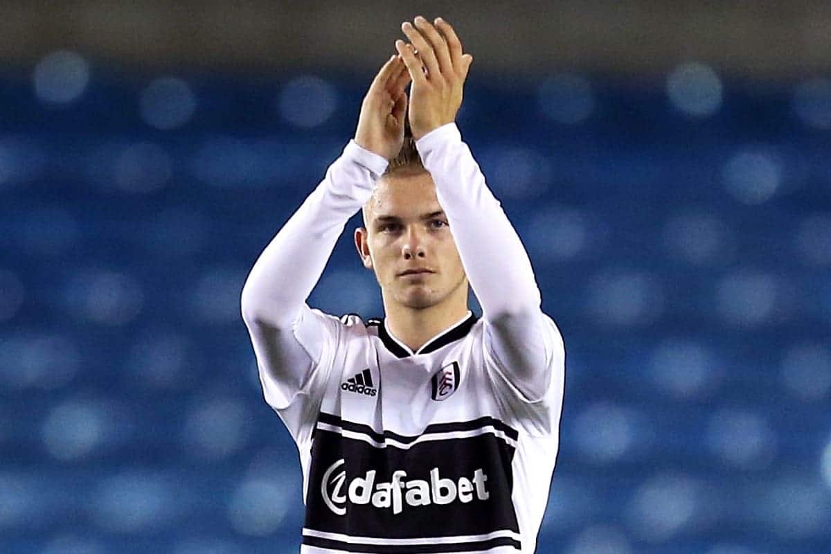 Fulham's Harvey Elliott applauds the fans at full time of the third round Carabao Cup match at The New Den, London. PRESS ASSOCIATION Photo. Picture date: Tuesday September 25, 2018. See PA story SOCCER Millwall. Photo credit should read: Steven Paston/PA Wire. RESTRICTIONS: EDITORIAL USE ONLY No use with unauthorised audio, video, data, fixture lists, club/league logos or "live" services. Online in-match use limited to 120 images, no video emulation. No use in betting, games or single club/league/player publications