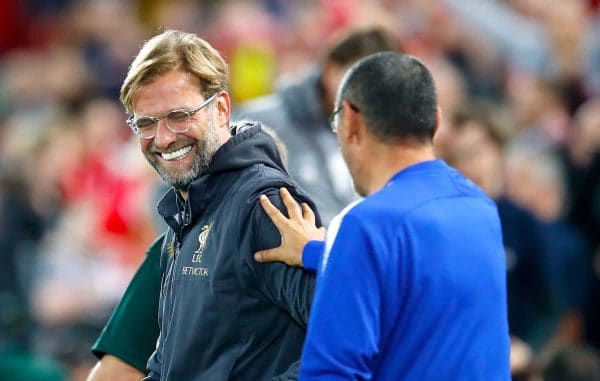 Liverpool manager Jurgen Klopp (left) and Chelsea manager Maurizio Sarri ( Martin Rickett/PA Wire/PA Images)