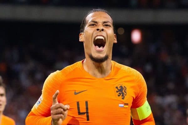 Virgil van Dijk of Holland during the UEFA Nations League A group 1 qualifying match between The Netherlands and Germany at the Johan Cruijff Arena on October 13, 2018 in Amsterdam, The Netherlands (Tom Bode/VI Images/PA Images)