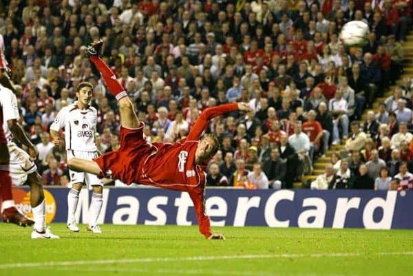 Liverpool's Peter Crouch scores his second goal of the game (Peter Byrne/PA Archive/PA Images)