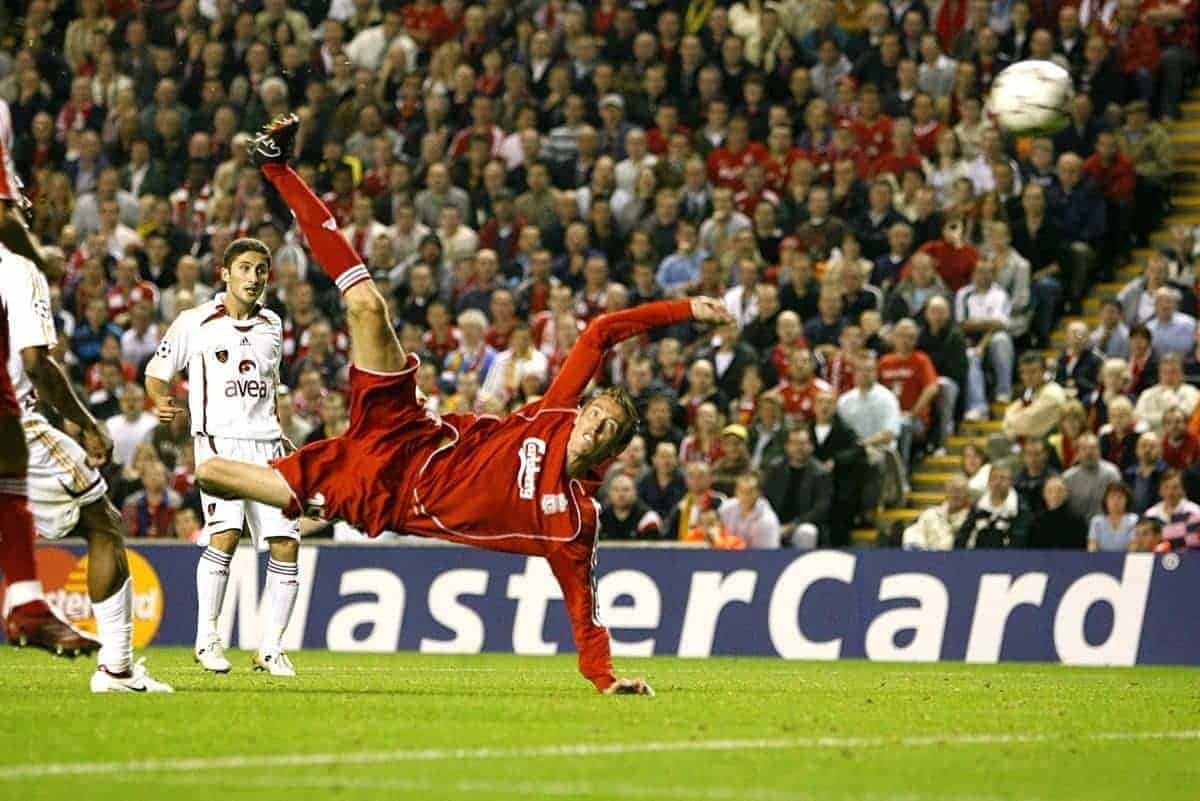 Liverpool's Peter Crouch scores his second goal of the game (Peter Byrne/PA Archive/PA Images)