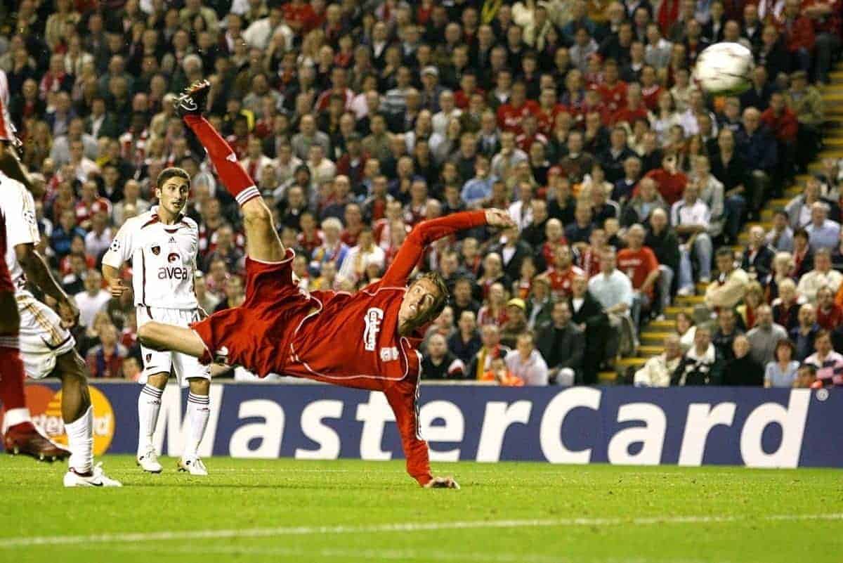 Liverpool's Peter Crouch scores his second goal of the game (Peter Byrne/PA Archive/PA Images)