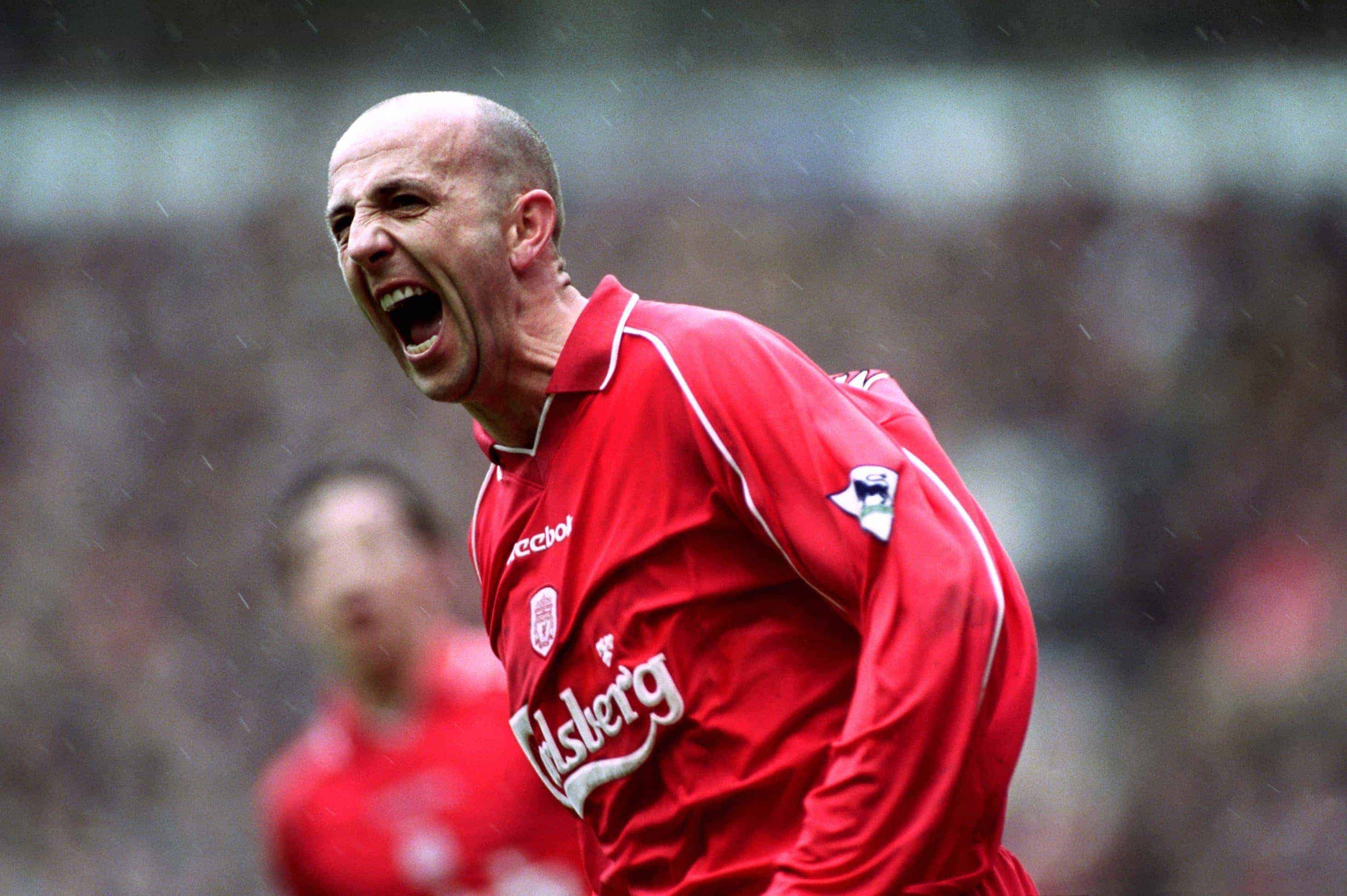 Liverpool's Gary McAllister celebrates his goal from the penalty spot ((Mike Egerton/EMPICS Sport)