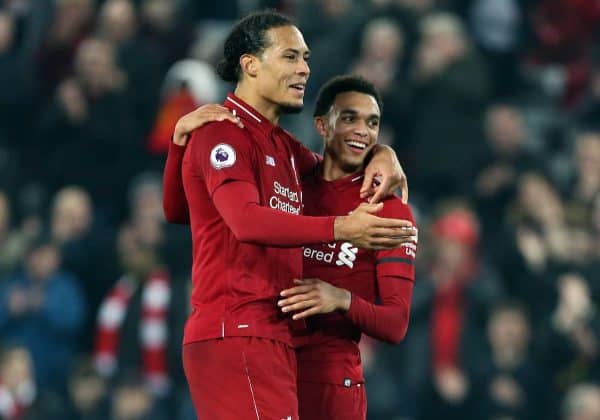 Virgil Van Dijk, Trent Alexander-Arnodl (Image: Richard Sellers/PA Wire.)