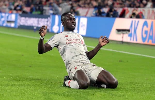 Liverpool's Sadio Mane celebrates scoring his side's first goal of the game, Bayern Munich (Adam Davy/EMPICS Sport)