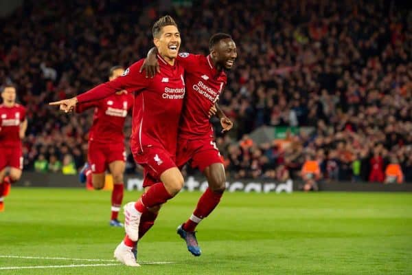 Firmino, Keita celebrate (Max Maiwald/DeFodi.eu via www.imago-images.de/Imago/PA Images)