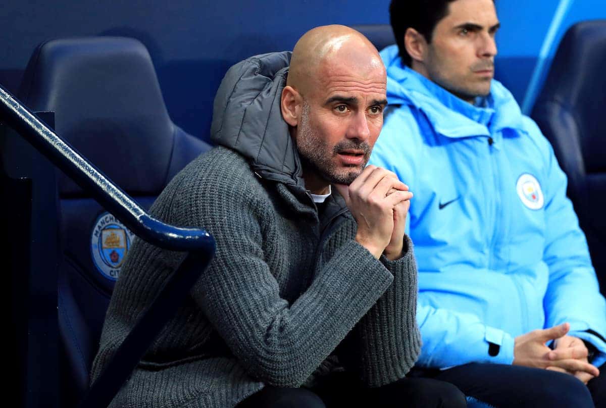 Pep Guardiola crying (Mike Egerton/PA Wire)