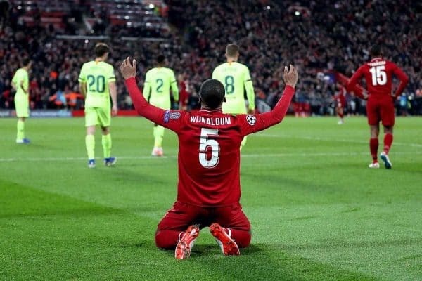 Liverpool's Georginio Wijnaldum celebrates after the final whistle