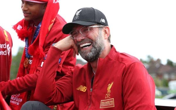 Liverpool manager Jurgen Klopp on an open top bus during the Champions League Winners Parade in Liverpool. (Image: Barrington Coombs/PA Wire)