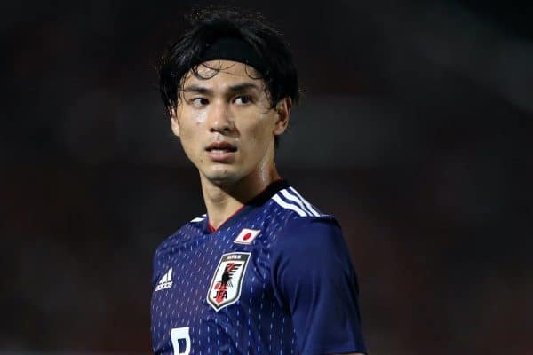 Takumi Minamino (Japan), 10. September 2019 - Fußball: FIFA WM Katar 2022 Qualifikation Gruppe F zweite Runde Spiel zwischen Myanmar 0-2 Japan im Thuna Stadium in Yangon, Myanmar, (Foto von AFLO)