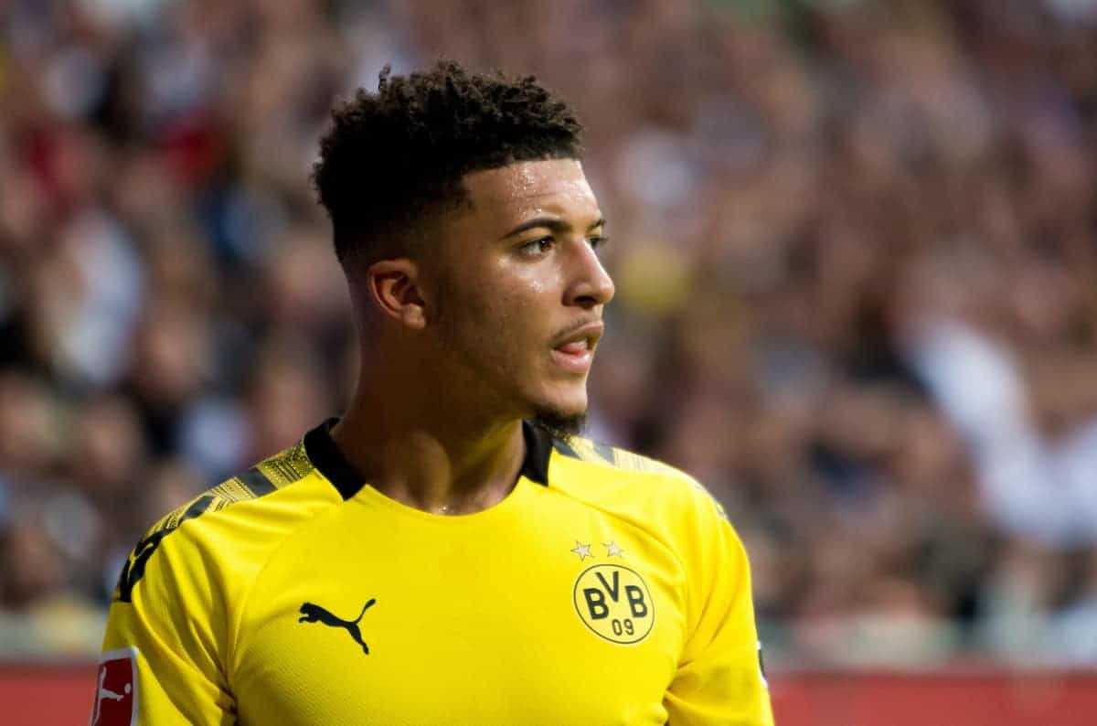 Jadon Sancho of Borussia Dortmund during the 1. Bundesliga match between Eintracht Frankfurt and Borussia Dortmund at the Commerzbank Arena on September 22, 2019 in Frankfurt, Germany. (Photo by Peter Niedung/NurPhoto)