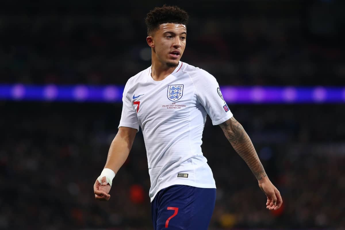 Jadon Sancho of England in action during the UEFA Euro 2020 qualifier match between England and Montenegro at Wembley Stadium. Final Score; England 7 Montenegro 0 (Photo by Richard Calver / SOPA Images/Sipa USA)