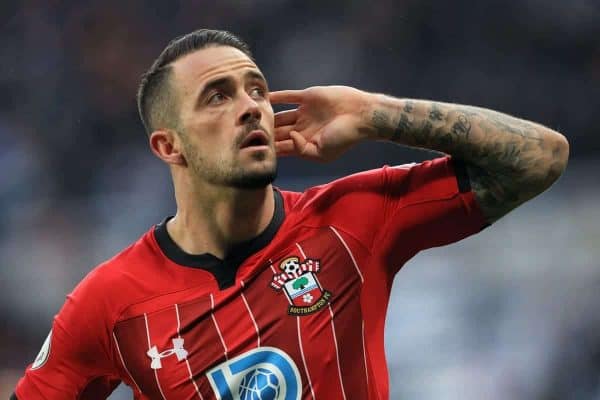 Danny Ings of Southampton celebrates after scoring their first goal during the Premier League match between Newcastle United and Southampton at St. James's Park, Newcastle on Sunday 8th December 2019. (Photo by Mark Fletcher/MI News/NurPhoto)