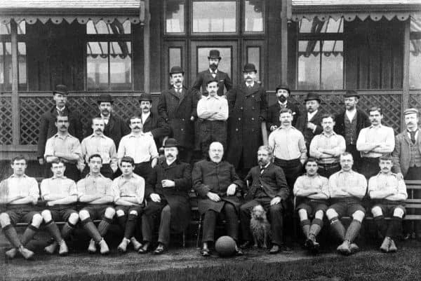 Liverpool team group: (back row of directors, l-r) J Dermott, B Bailey, S Cooper, FC Howarth, A Nisbet, H Cooper, C Gibson, HP Ellis, L Crosthwaite (middle row of players, l-r) John McCartney, Matt McQueen, captain Andrew Hannah, goalkeeper Billy McOwen, Duncan McLean, Douglas Dick, David Henderson, trainer F Whiteway (front row, l-r) Patrick Gordon, Malcolm McVean, Joe McQue, Jim McBride, John McKenna, President John Houlding, J Ramsay, Harry Bradshaw, Jimmy Stott, Hugh McQueen - EMPICS/EMPICS Sport