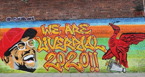 A new mural of Liverpool manager Jurgen Klopp on a wall in the Baltic Triangle area of Liverpool after the club became champions of England for the first time in 30 years. PA Photo. (Peter Byrne/PA Wire/PA Images)