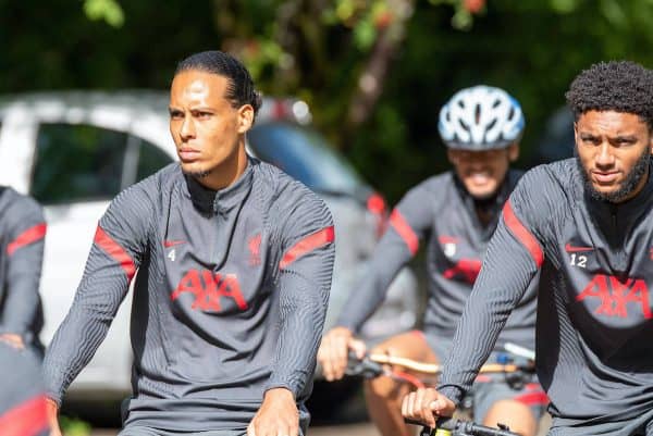 Van Dijk, Gomez, on bike, Austria (Image: Peter Hartenfelser via www.imago-images.de/Imago/PA Images)