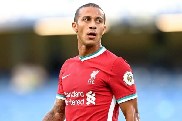 Liverpool's Alcantara Thiago during the Premier League match at Stamford Bridge, London. (Michael Regan/PA Wire/PA Images)