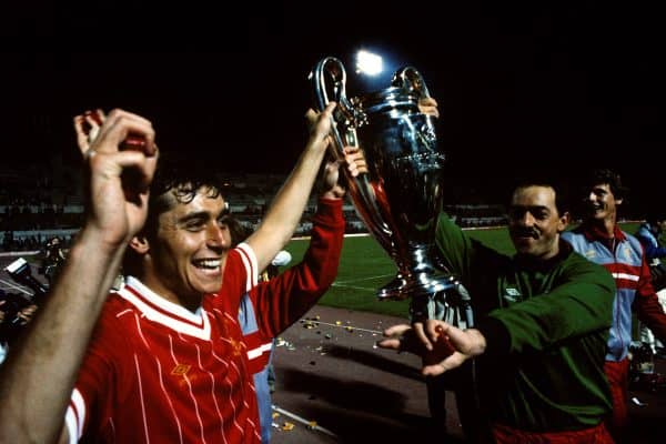 Michael Robinson and Bruce Grobelaar, 1984 European Cup final (Peter Robinson/EMPICS Sport)