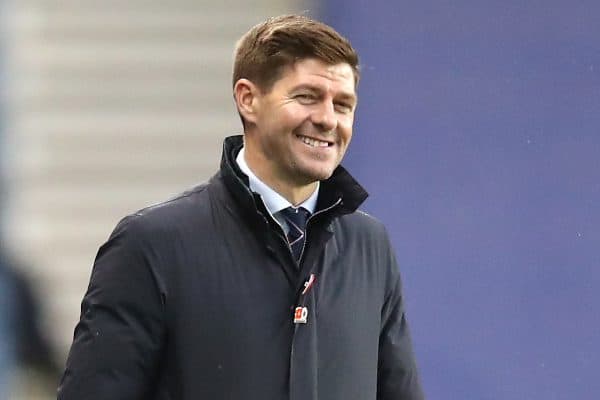 Rangers manager Steven Gerrard during the Scottish Premiership match at Ibrox Stadium, Glasgow. (Jane Barlow/PA Wire/PA Images)